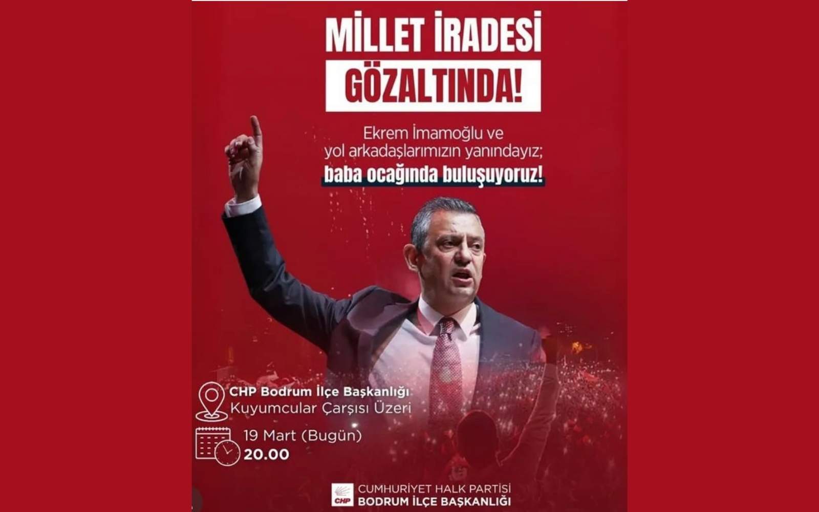 CHP Bodrum’dan çağrı! Adalet için herkes bu akşam 20.00’de çarşıda toplanacak