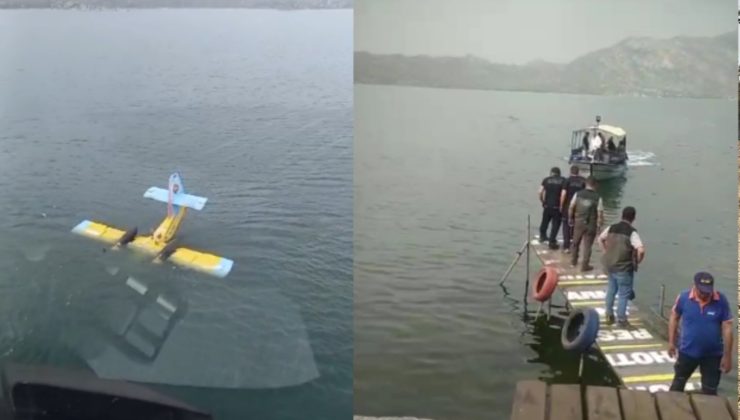 Yangın söndürme uçağı Bafa Gölü’ne düştü 