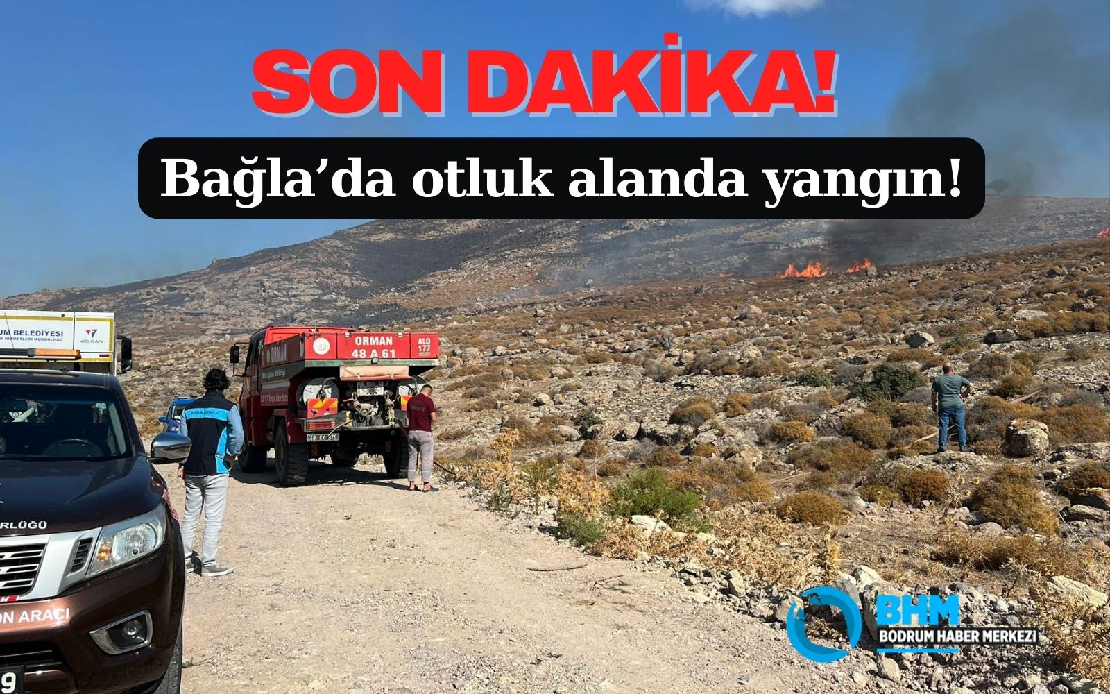 SON DAKİKA!!! Bağla’da otluk alanda yangın! 