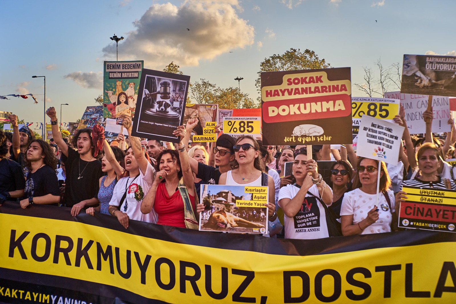 Binlerce yaşam hakkı savunucusu İstanbul Kadıköy'de katliam yasasını protesto etti