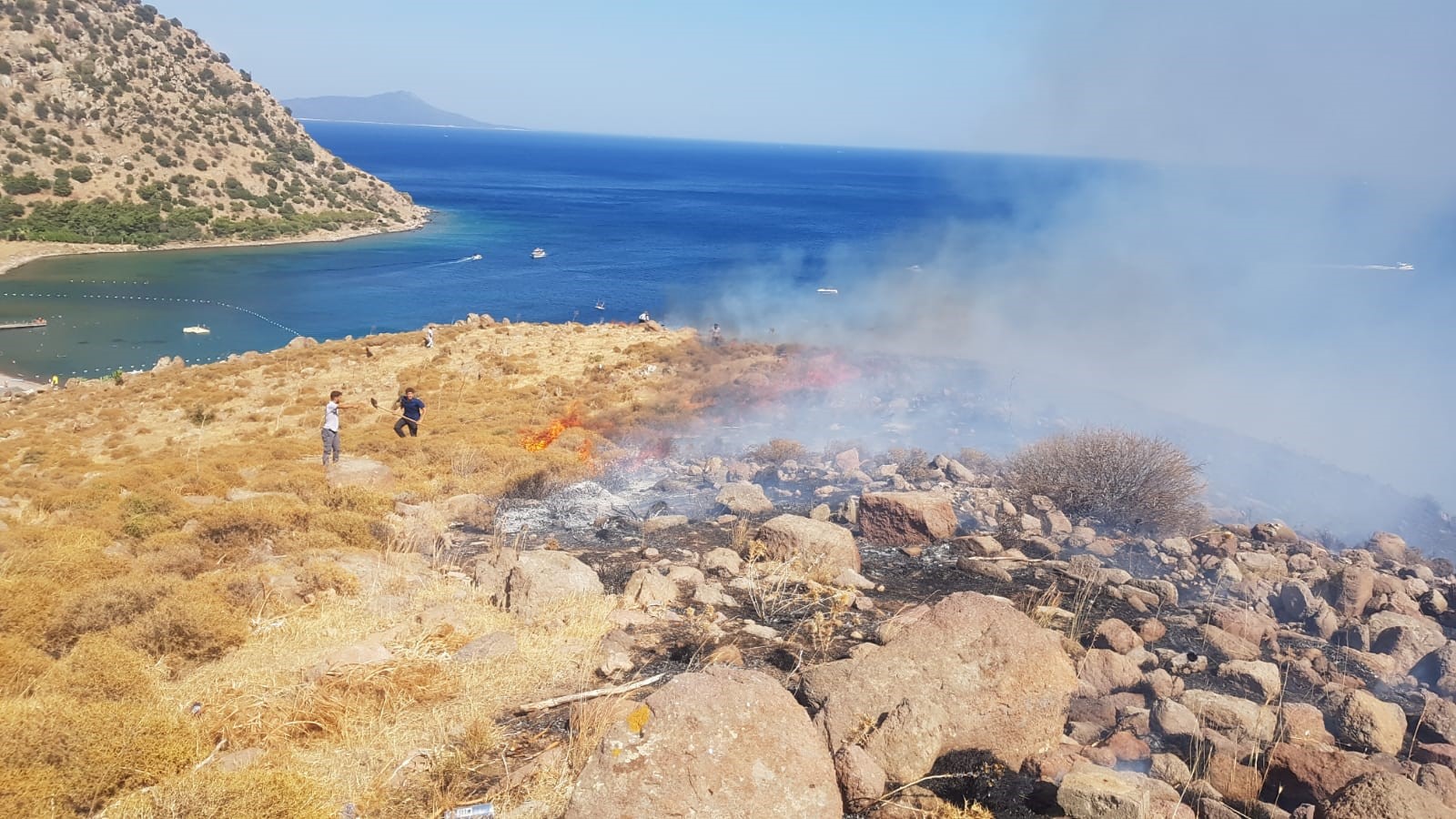 Bodrum'da korkutan yangın