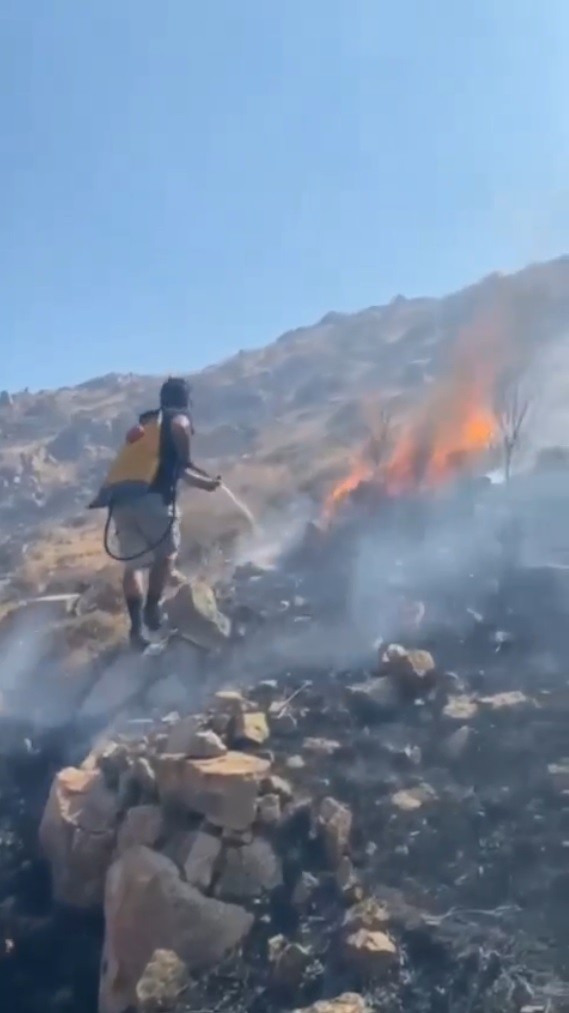 Bodrum’da otluk - makilik alanda çıkan yangında 3 hektar, kül oldu! 