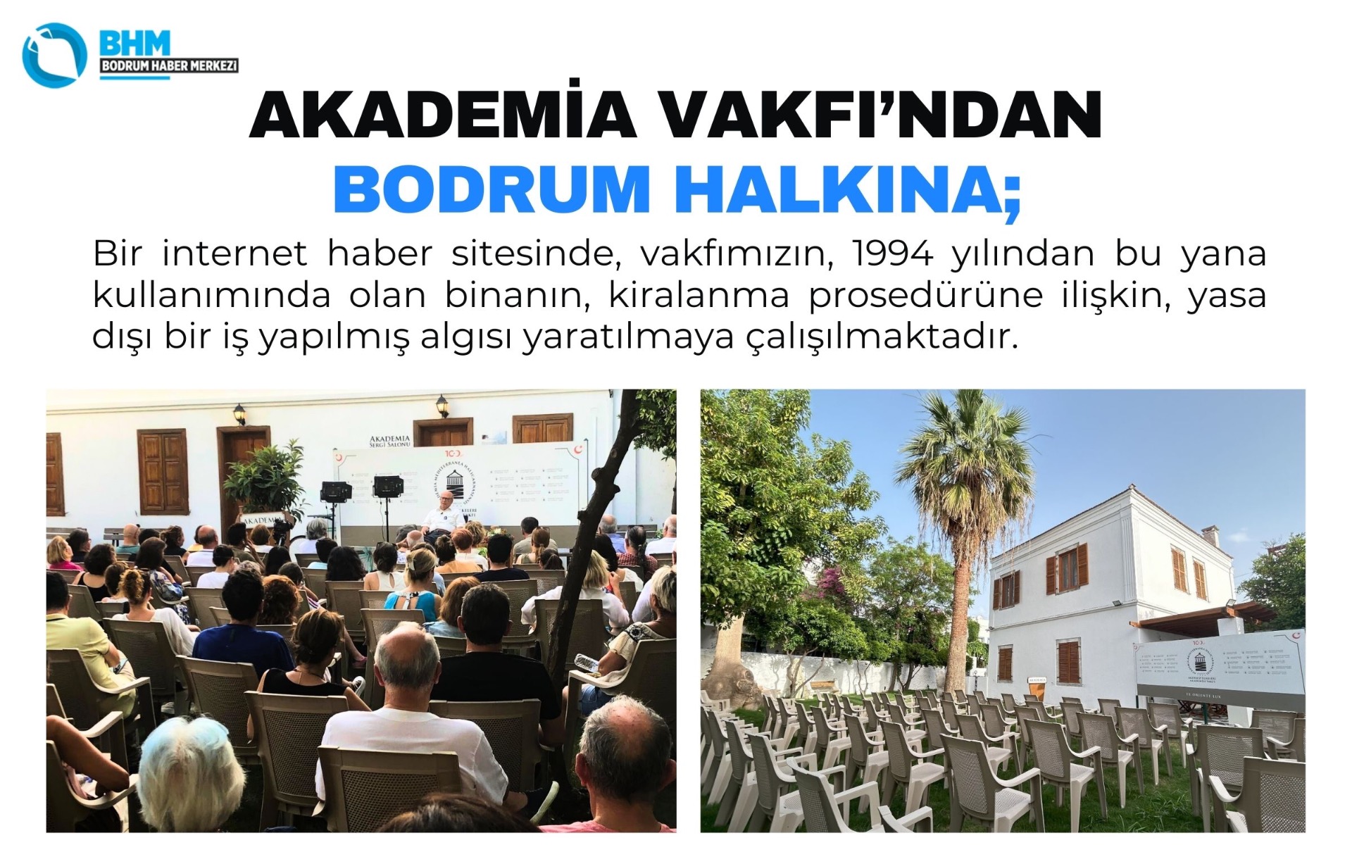 AKADEMİA VAKFI’NDAN BODRUM HALKINA;