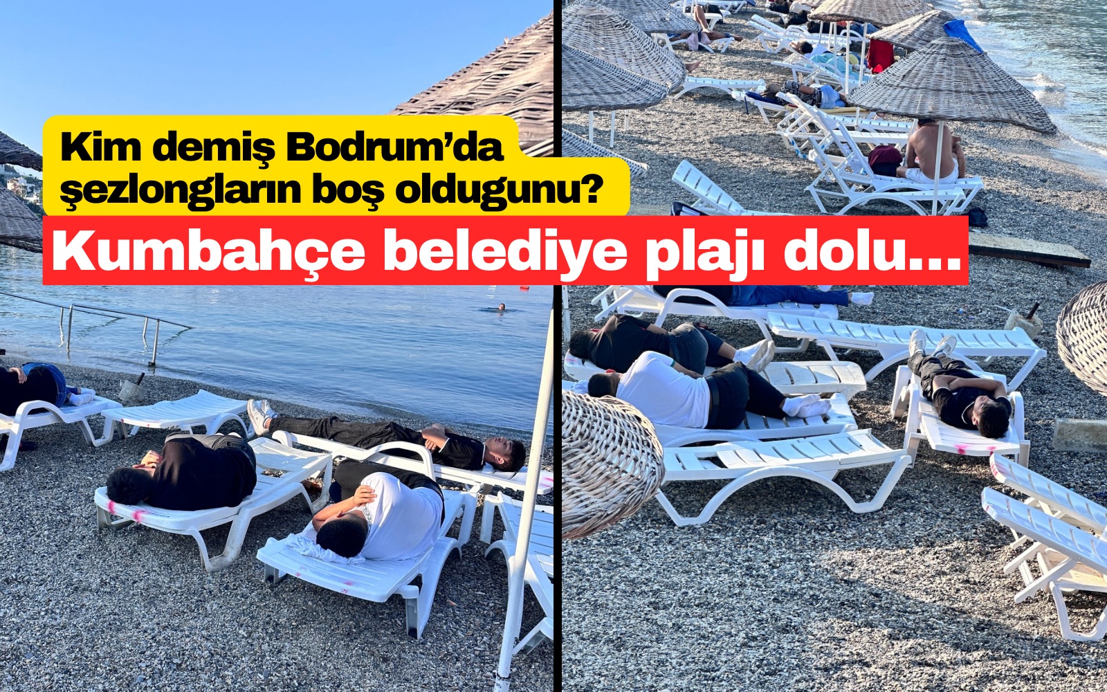 Kim demiş şezlongların boş oldugunu? Kumbahçe belediye plajı dolu…