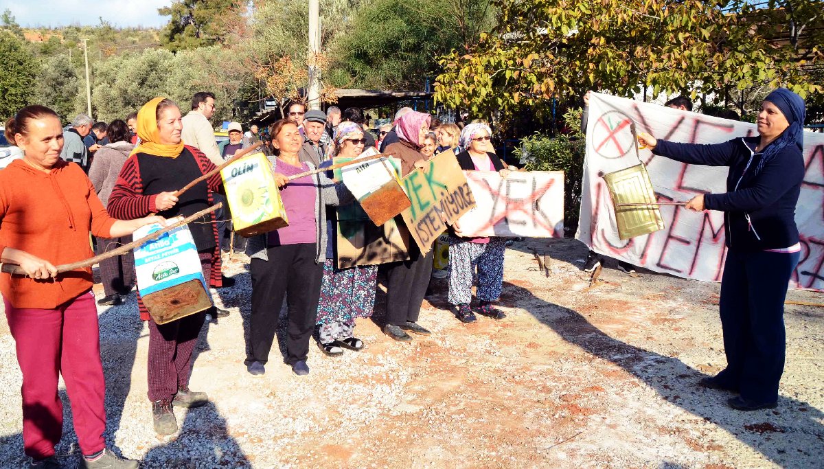 Bodrum köylüleri ÇED toplantısını teneke çalarak protesto etti