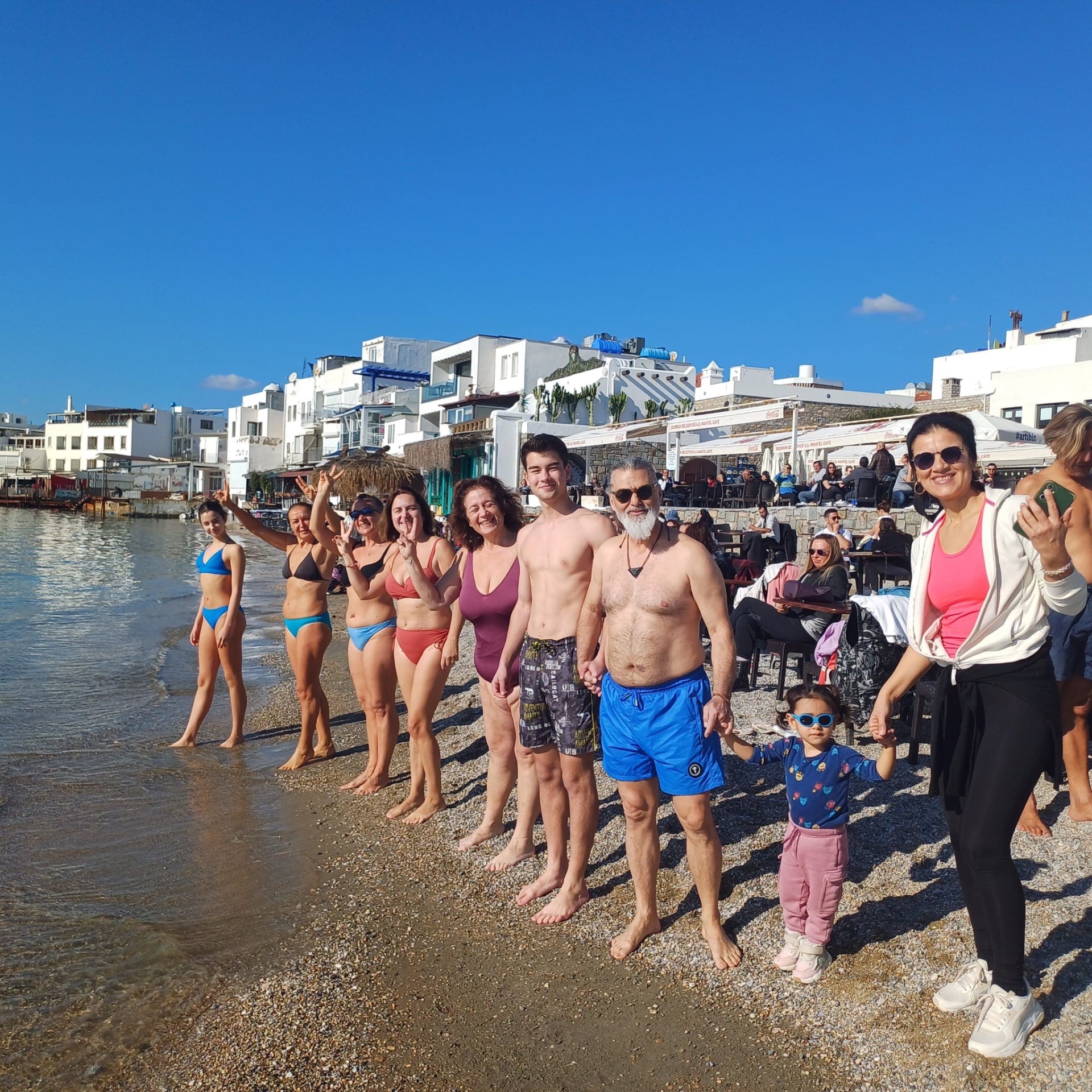 Bodrum'da yeni yılın ilk günü deniz keyfi