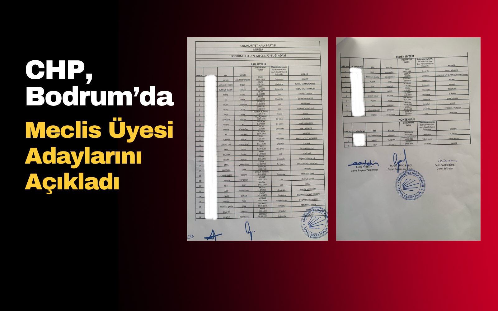 CHP, Bodrum’da Meclis Üyesi Adaylarını Açıkladı