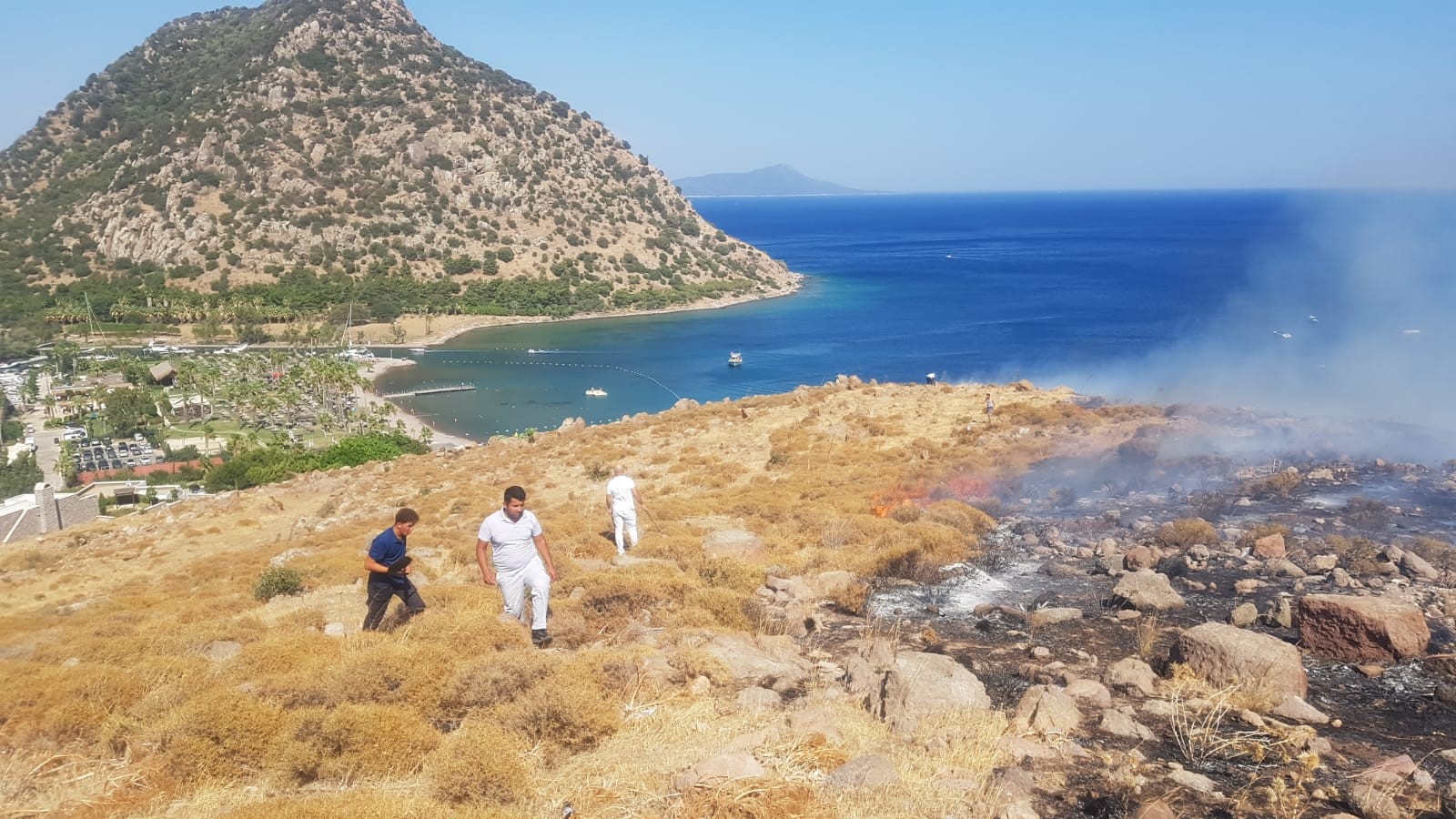 Bodrum'da korkutan yangın