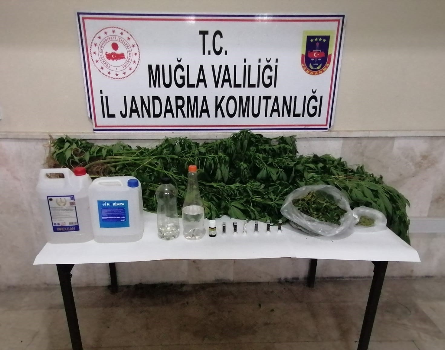 Milas'ta kaçak içki, kenevir ve uyuşturucu madde ele geçirildi