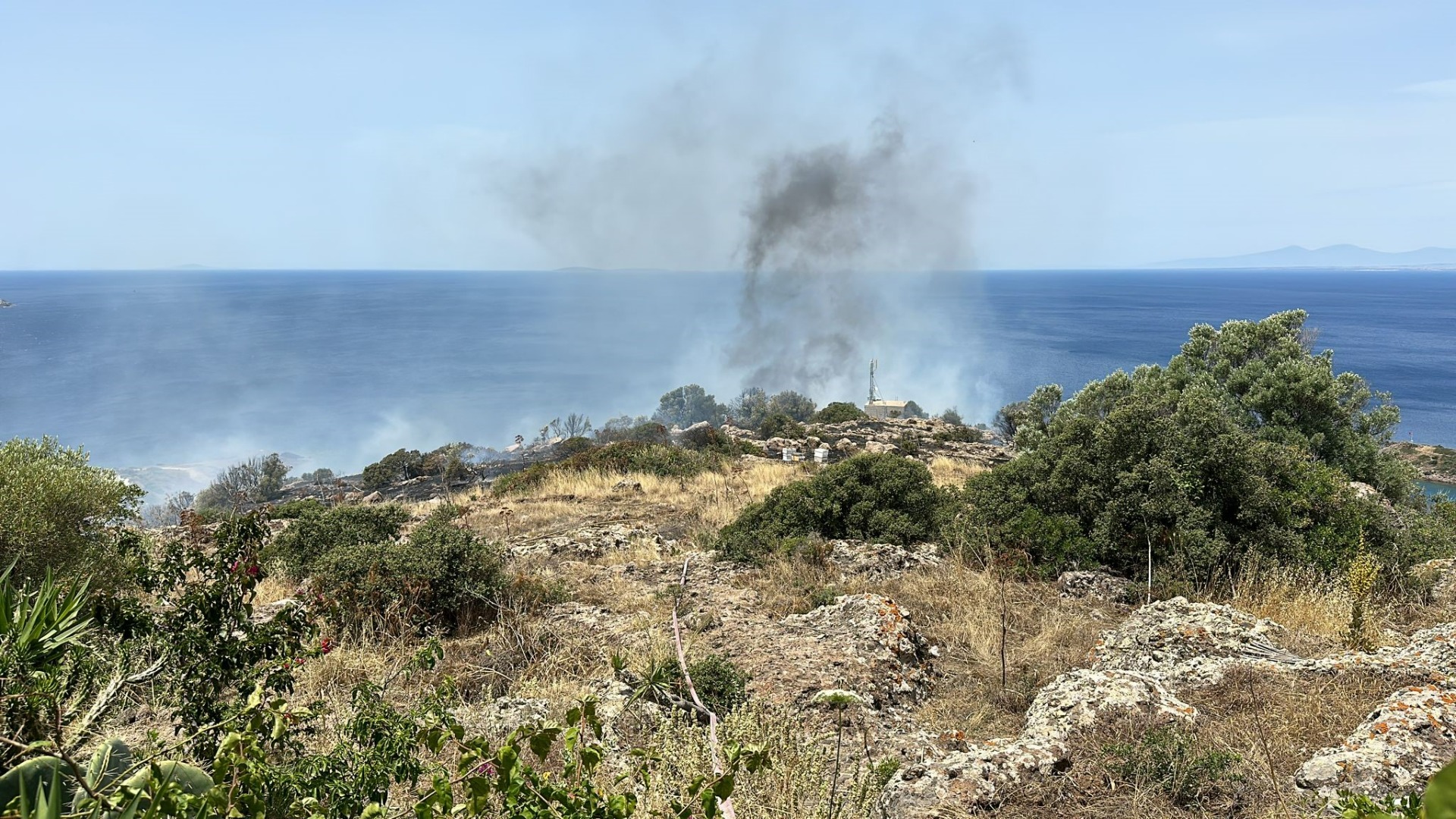 Bodrum'da iki farklı noktada çıkan yangın korkuttu 