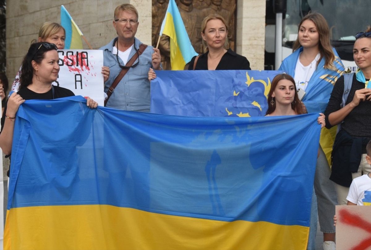 Bodrum'da yaşayan Ukraynalılardan bir protesto daha... 
