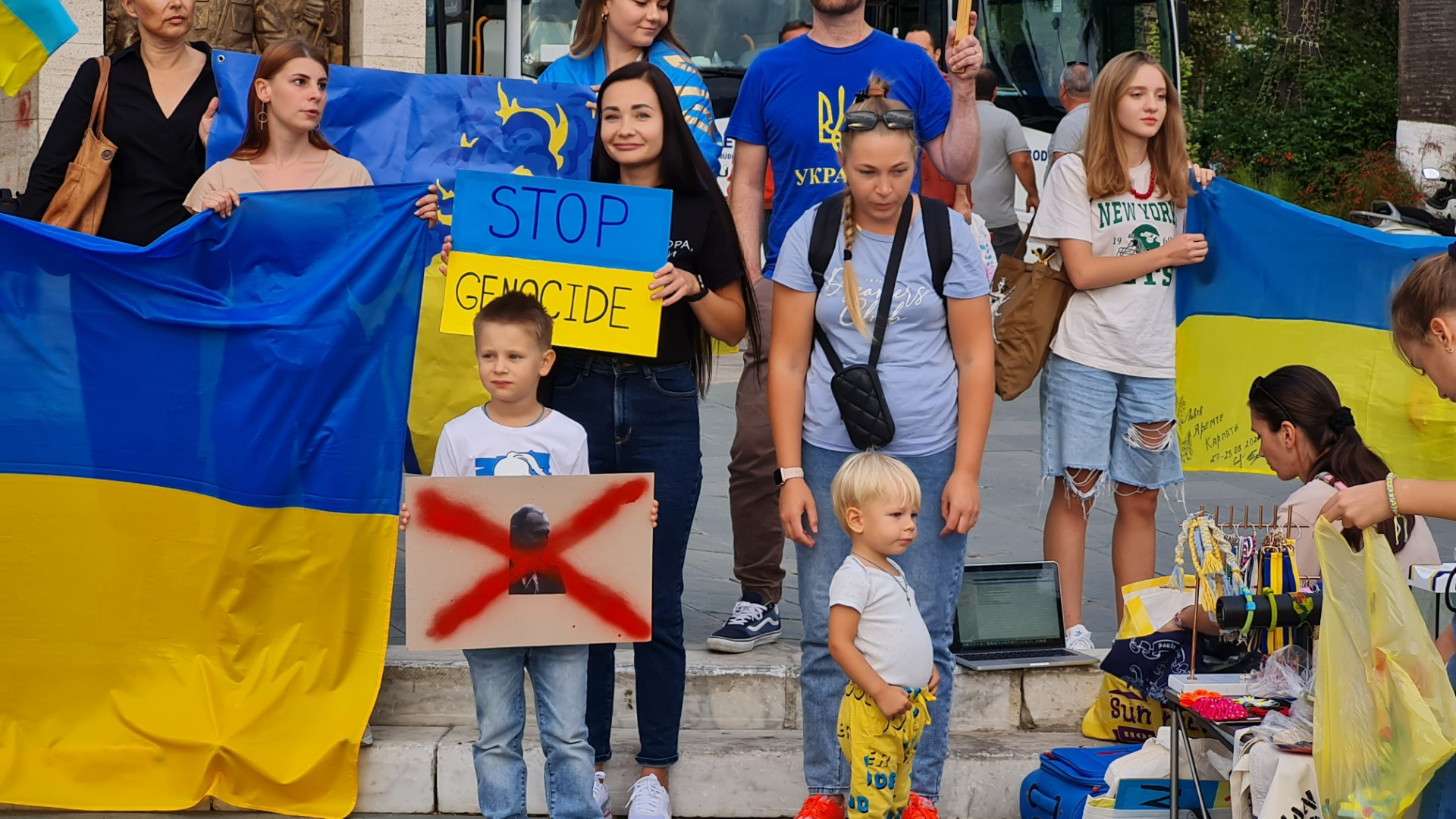 Bodrum'da yaşayan Ukraynalılardan bir protesto daha... 