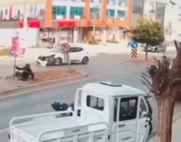 Bodrum'daki kaza güvenlik kamerasına yansıdı
