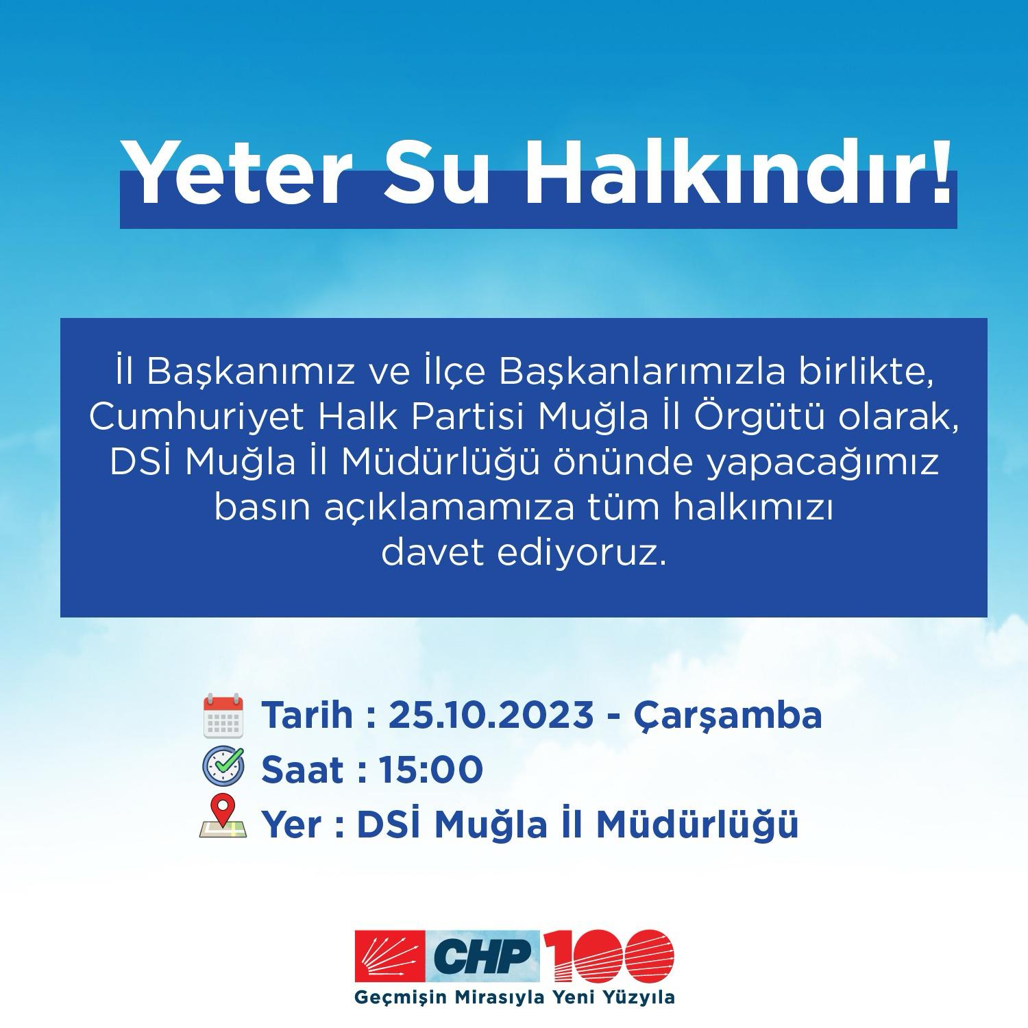 ‘Yeter Su Milletindir‘ başlıklı basın açıklaması ertelendi