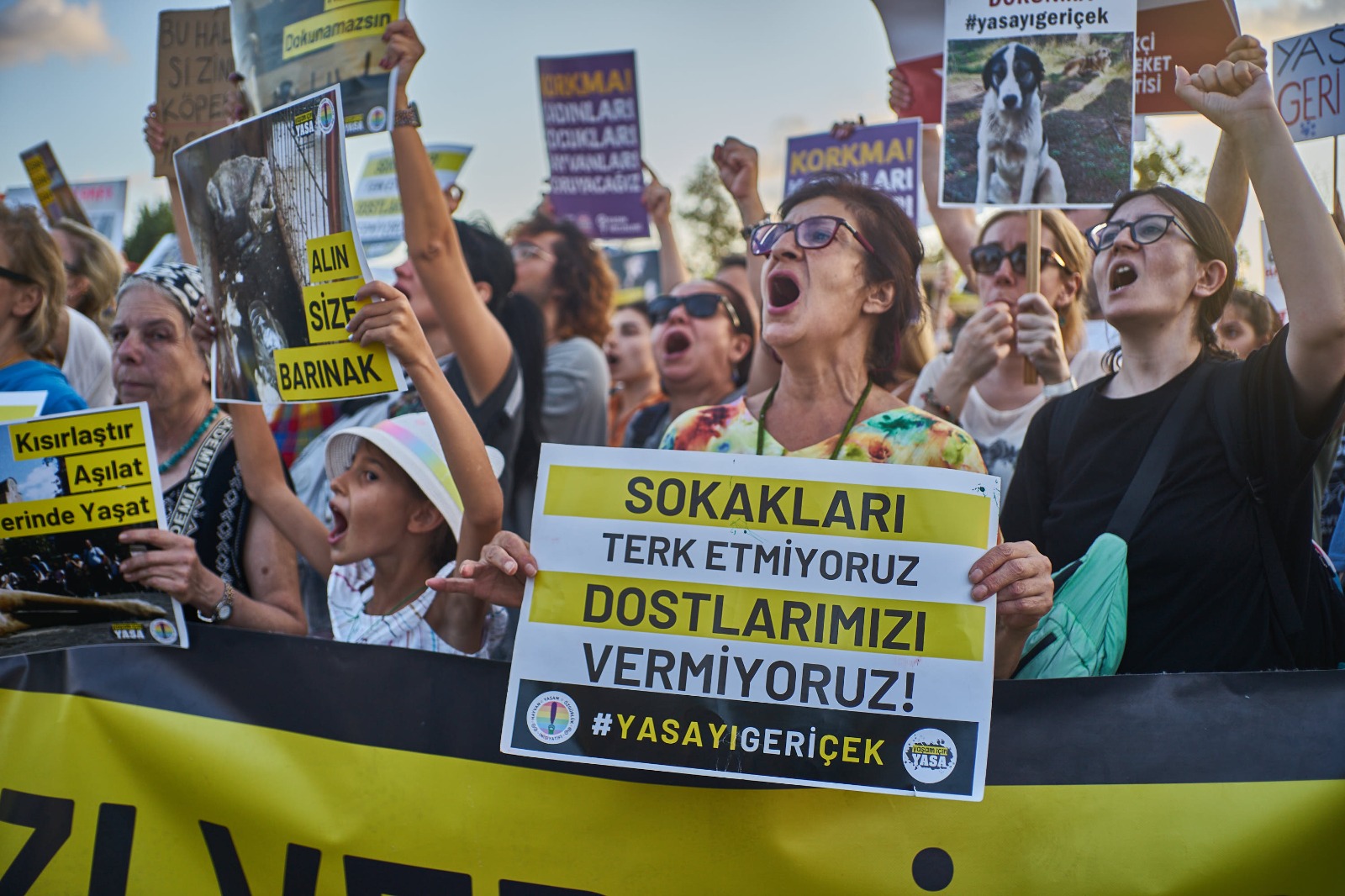 Binlerce yaşam hakkı savunucusu İstanbul Kadıköy'de katliam yasasını protesto etti