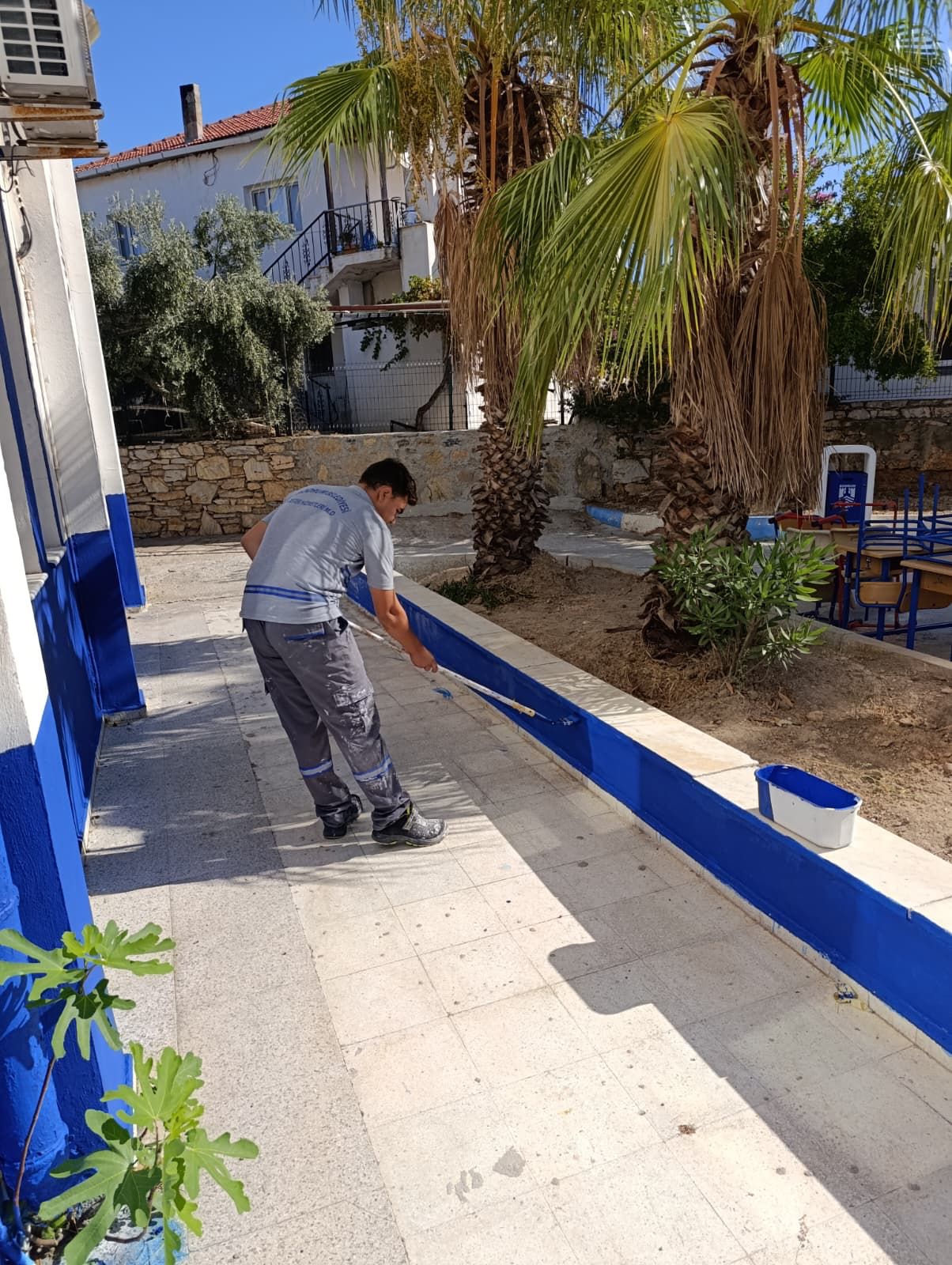 Bodrum’un Cadde ve Sokakları Mavi Beyaza Boyanıyor