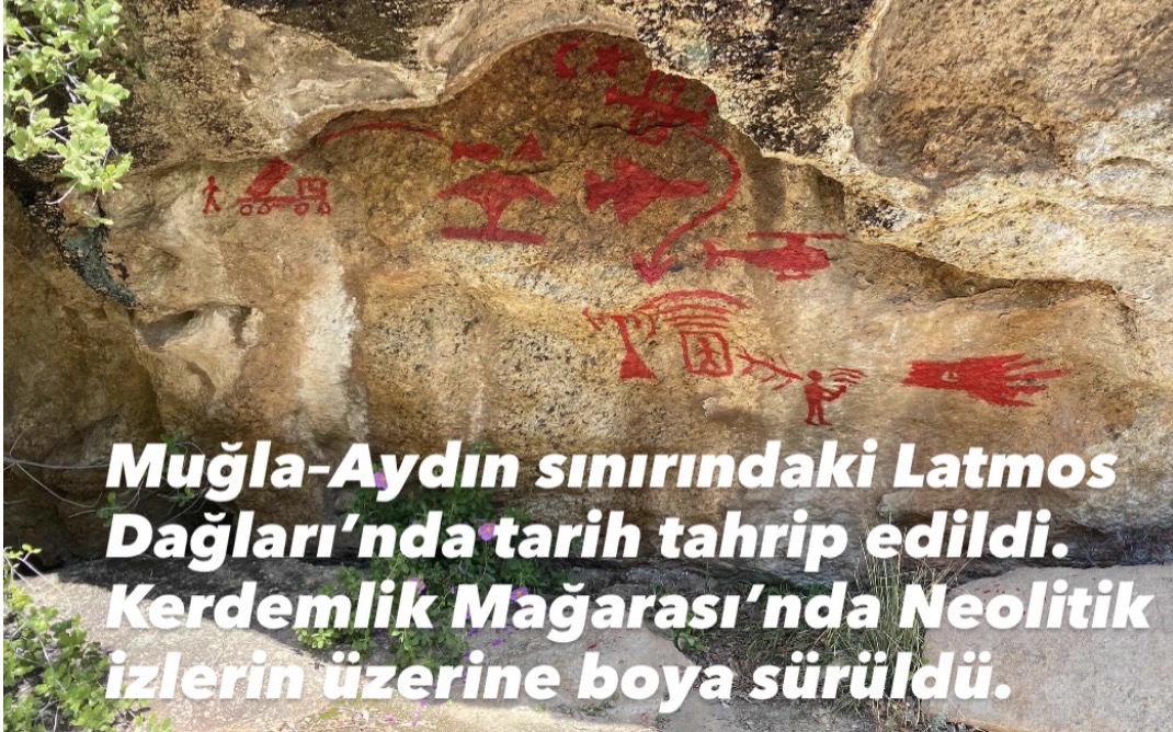 Latmos’ta 8 Bin Yıllık Kaya Resimleri Tahrip Edildi
