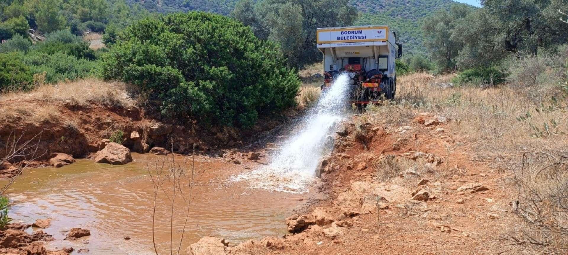 Bodrum Belediyesinden göletlere su takviyesi 