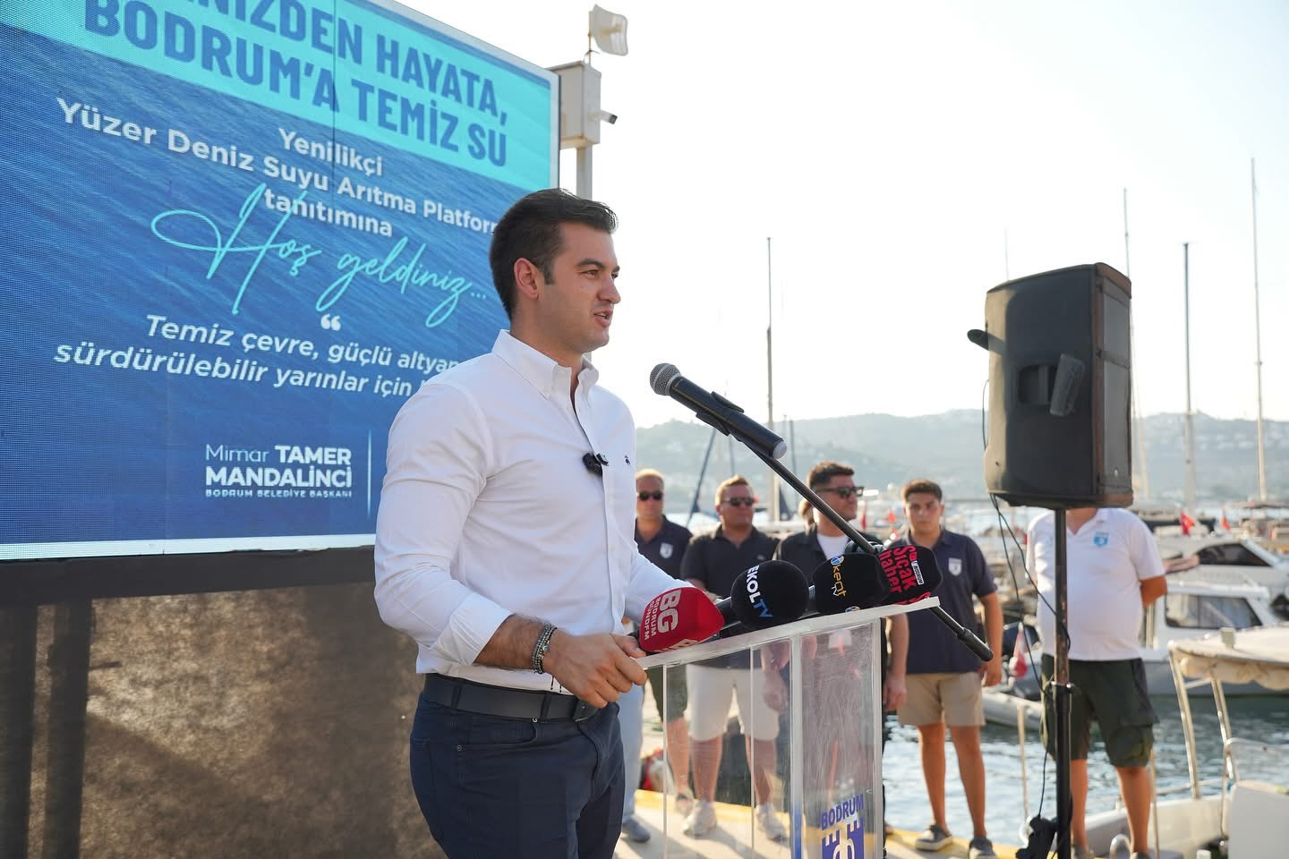 BODRUM BELEDİYESİNDEN BİR İLK: YÜZER DENİZ SUYU ARITMA PLATFORMU TANITILDI